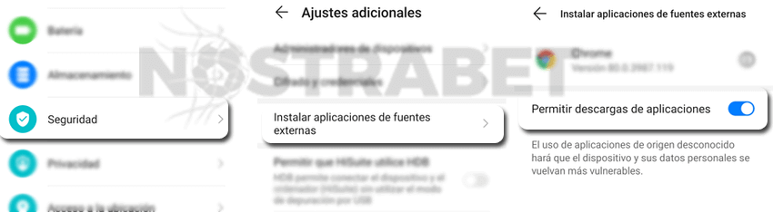 instalar aplicaciones de Android de fuentes desconocidas