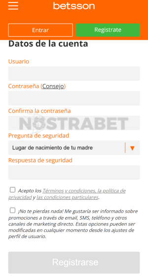 Betsson código de bono ingresar