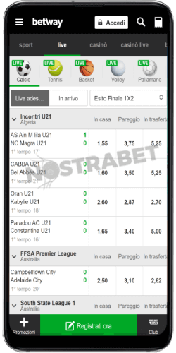 betway android app scommesse sportive in diretta