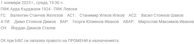 Съдийски назначения за отложените мачове