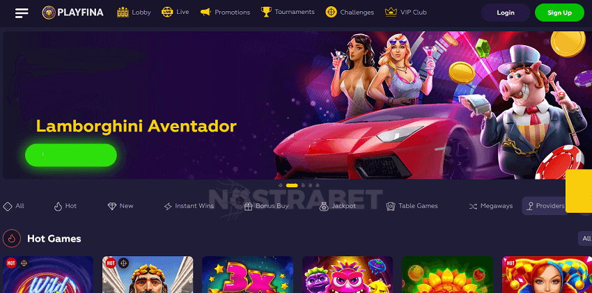 playfina casino website design