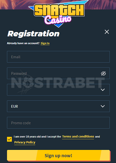 snatch casino register